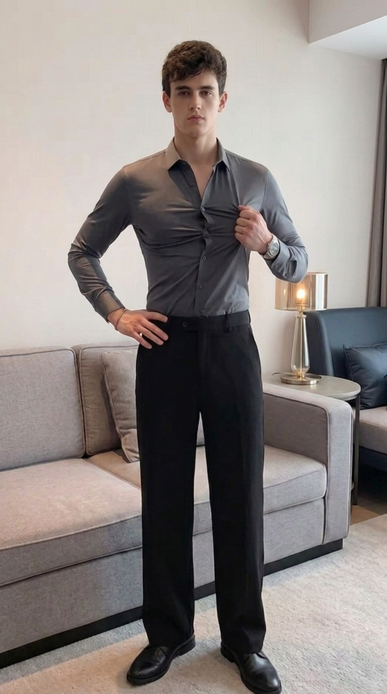 Camisa Elastic Gris Oscura